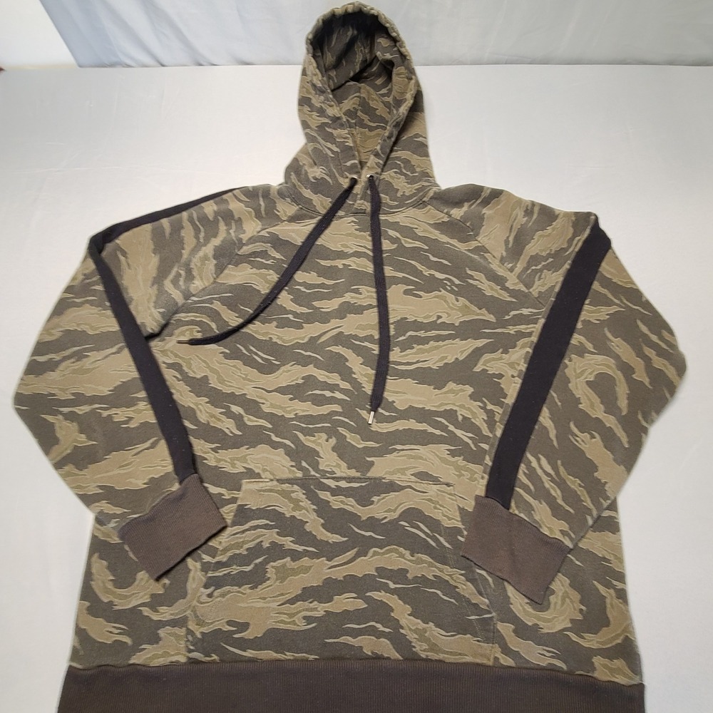 No Boundaries Hoodie Mens XL Tonal Tiger Camo Raglan Stripe NB49Y081P Sweatshirt